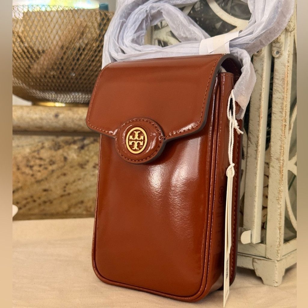 Tory Burch NEW Tory Burch Robinson Spazzolato Phone Crossbody - Leather Size ONE SIZE - 2 Thumbnail