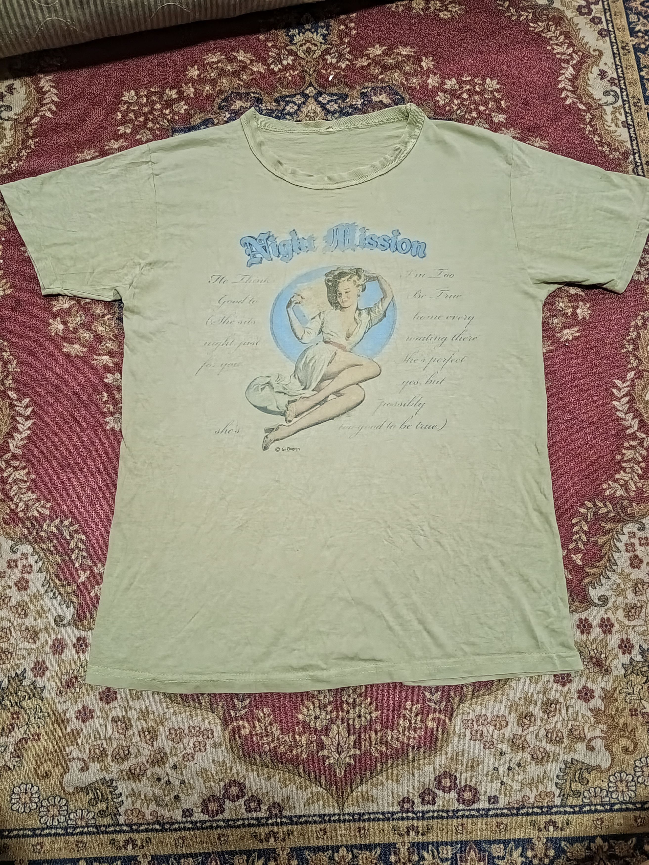 Buzz Rickson's 💥VERY RARE ITEM💥Night mission ©Gil Elvgren USAAF Green Size US M / EU 48-50 / 2 - 3 Thumbnail
