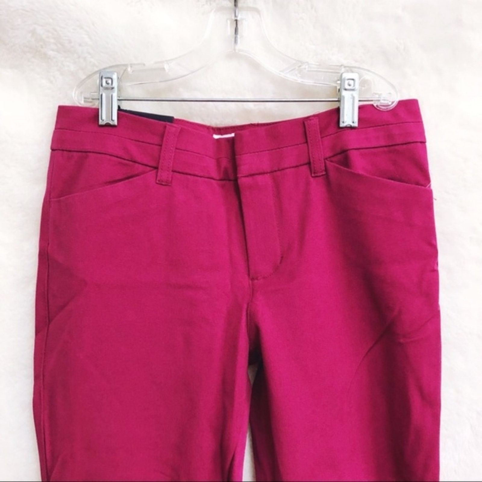 Gap GAP Maroon Cropped Slim City Pants Size 25" / US 0 / IT 36 - 6 Thumbnail