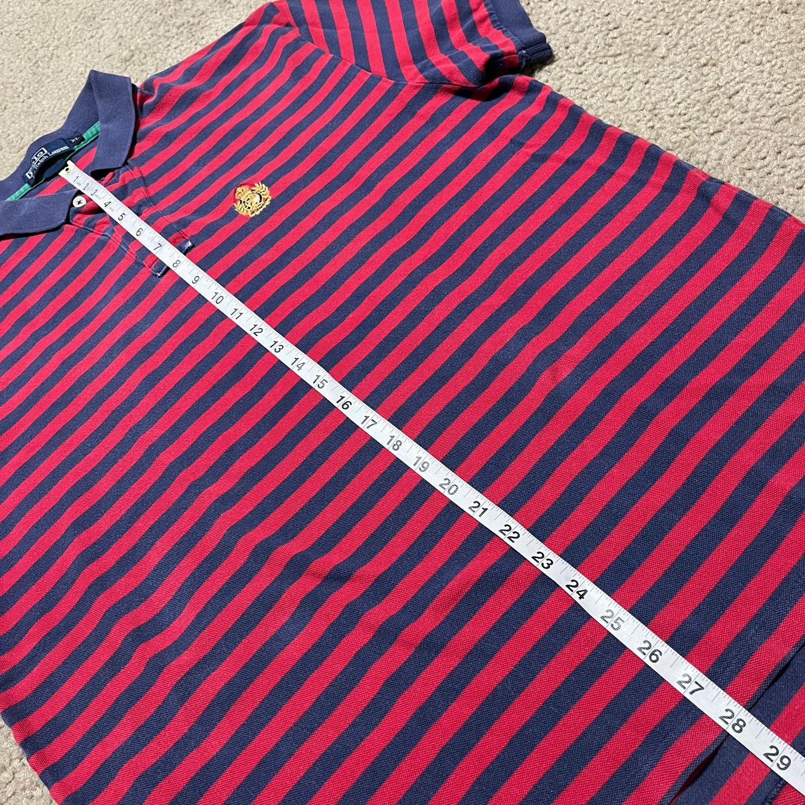 Polo Ralph Lauren Polo Ralph Lauren Red/Navy Striped Polo Shirt XL Size US XL / EU 56 / 4 - 4 Thumbnail
