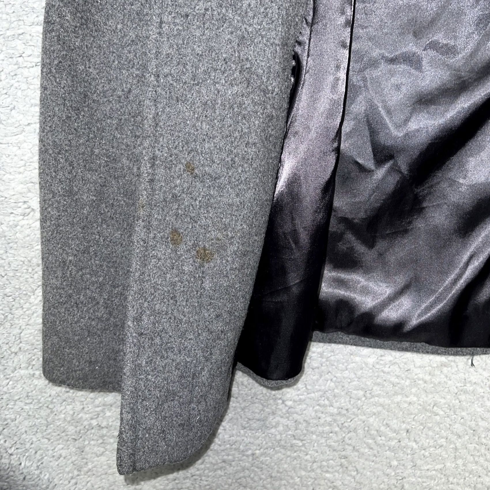 Vintage VINTAGE Larry Levine Over Coat Women's 14 Gray Wool Cashmere Blend Fur Collar Coat Size XL / US 12-14 / IT 48-50 - 5 Thumbnail
