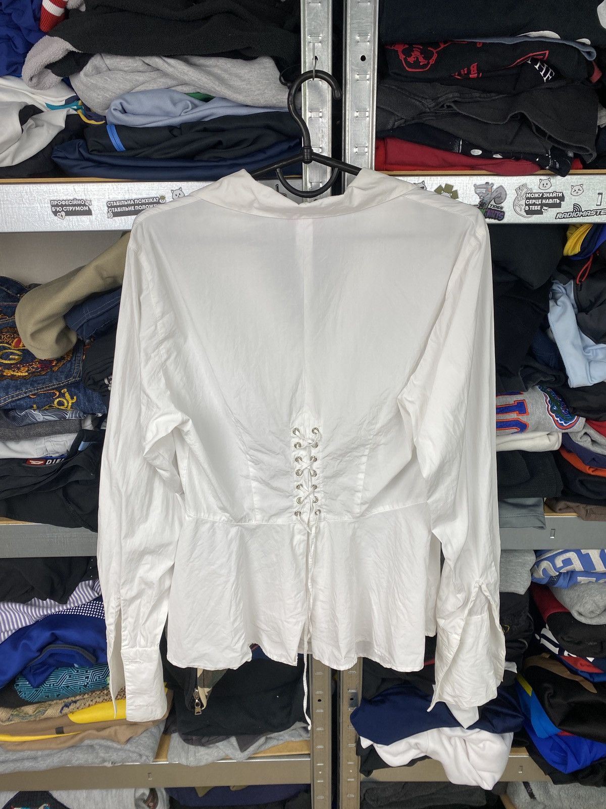 Vintage 90s Kenzo Paris White Shirt Blouse Dress Long Sleeve