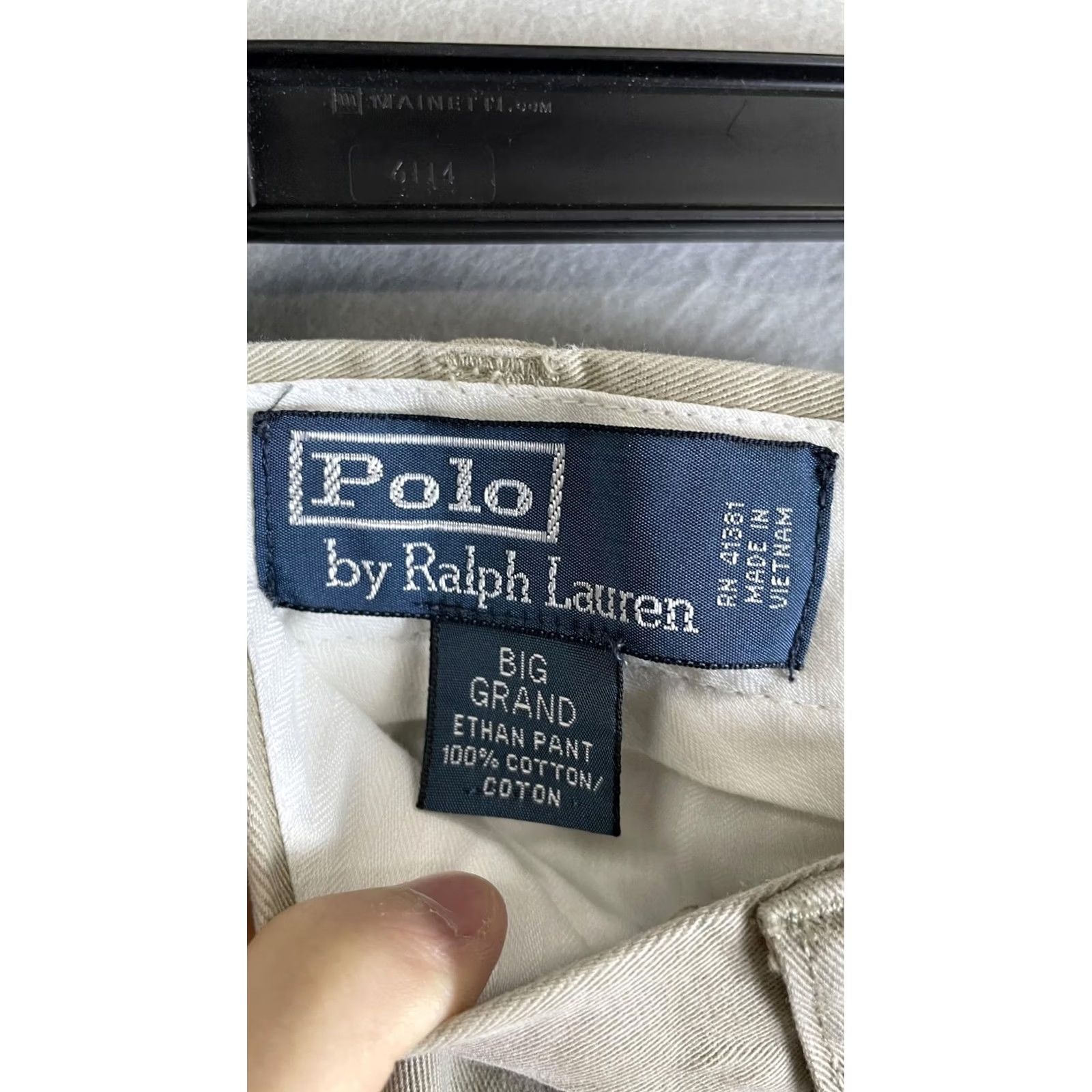 Polo Ralph Lauren VINTAGE Polo Ralph Lauren Pants Mens 46x27 Beige Ethan Relaxed Fit Pleated Chino Size US XXL / EU 58 / 5 - 2 Thumbnail