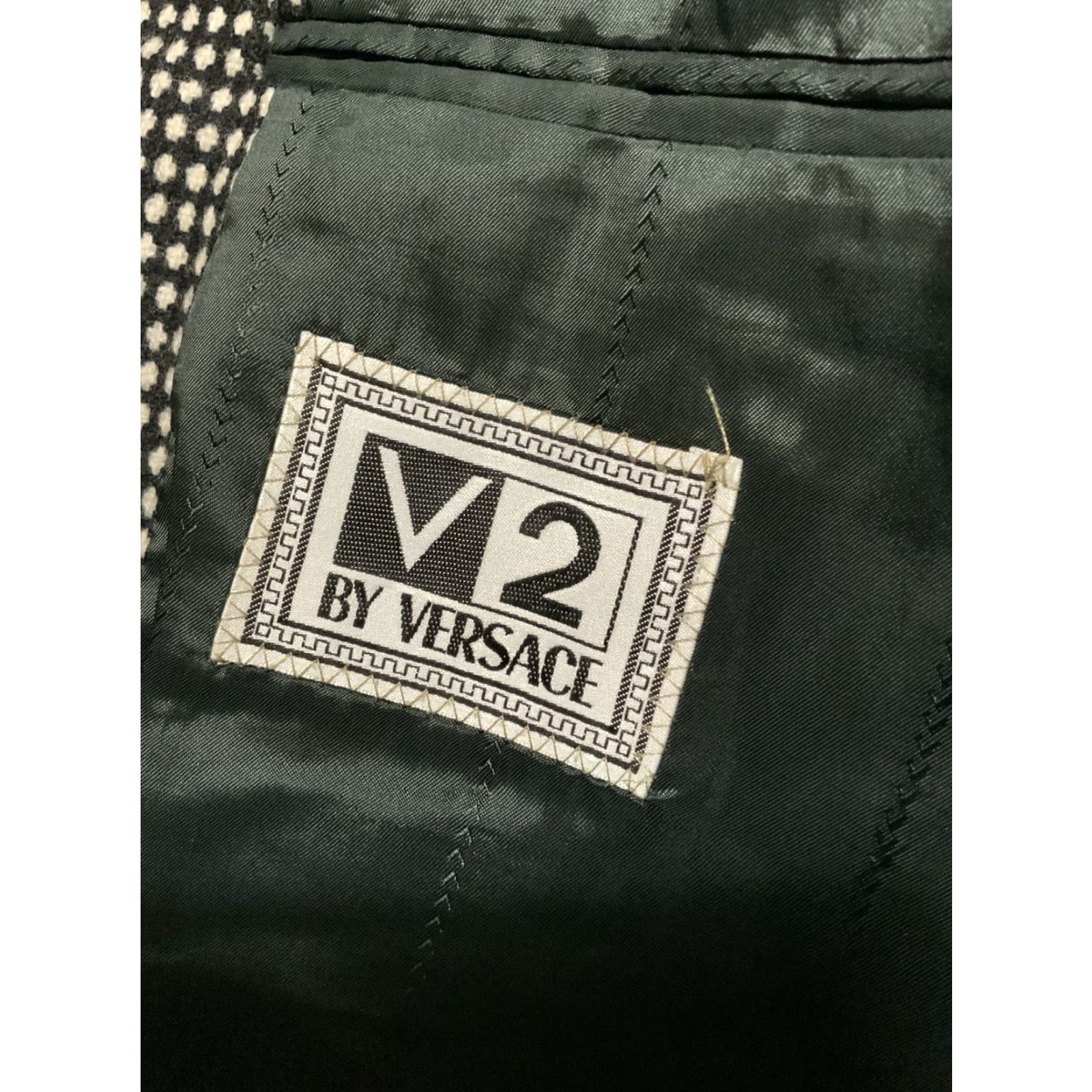 Versace VINTAGE V2 Versace Polka Dot Wool One Button Evening Sportscoat Blazer Jacket Mens 52R 1980s Size 52R - 4 Thumbnail