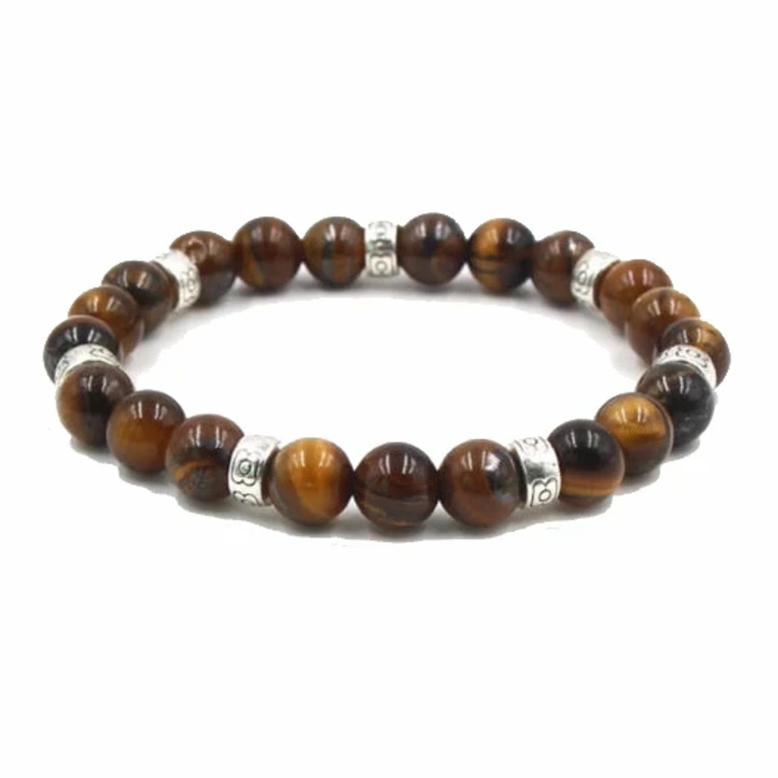 Jewelry 🔴 Bracelet - Tiger's Eye & Silver Size ONE SIZE - 1 Preview