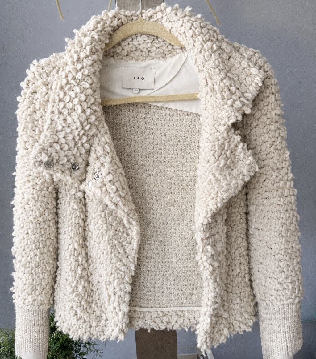 Iro IRO Jacket Sweater Caty Cream Loop Stitched Knit Blazer Sz 6 Size M / US 6-8 / IT 42-44 - 3 Thumbnail