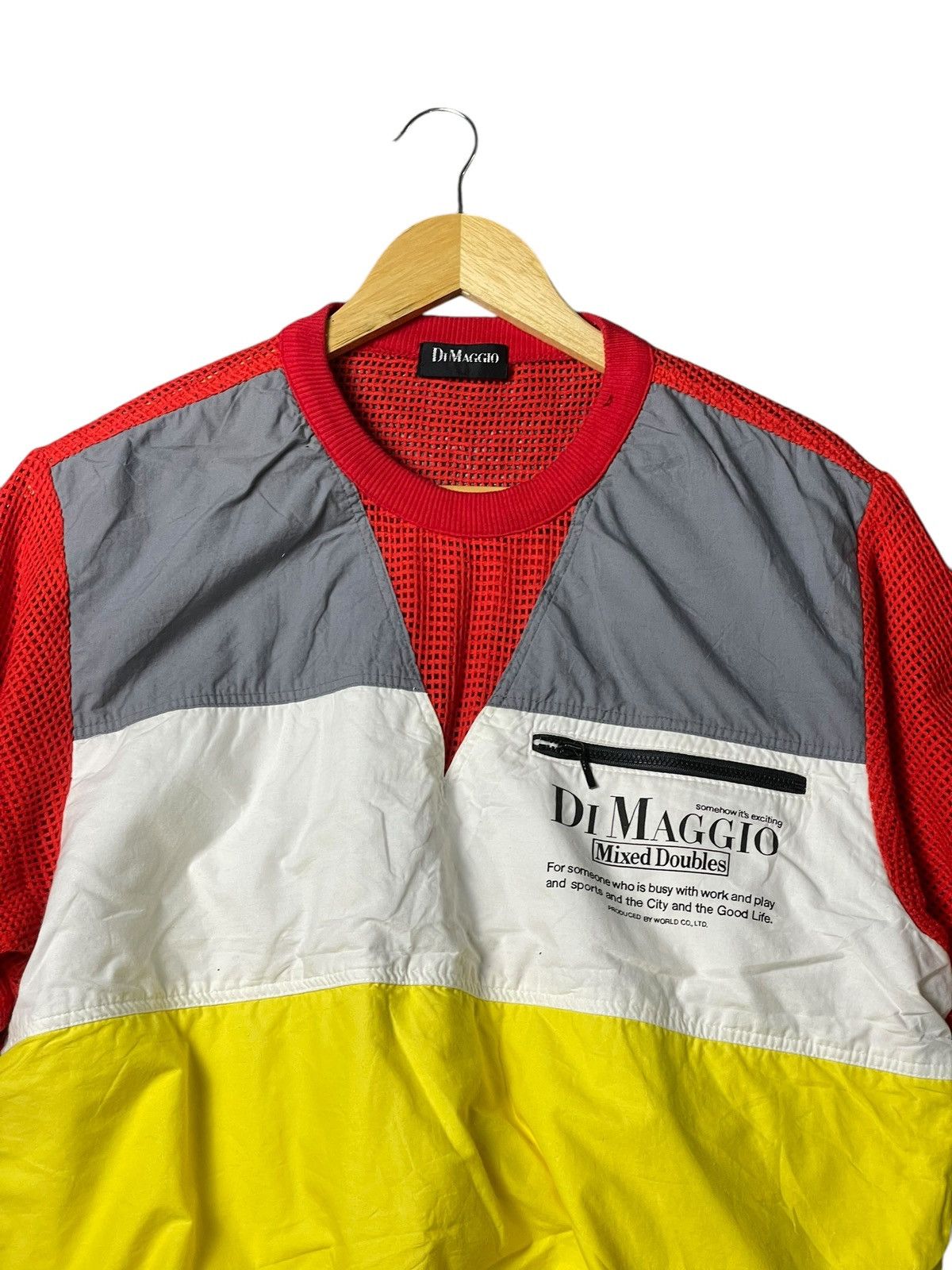 Japanese Brand × Vintage DIMAGGIO Colour Block Back Knitted Pullover Shirt (97) Size US XS / EU 42 / 0 - 3 Thumbnail