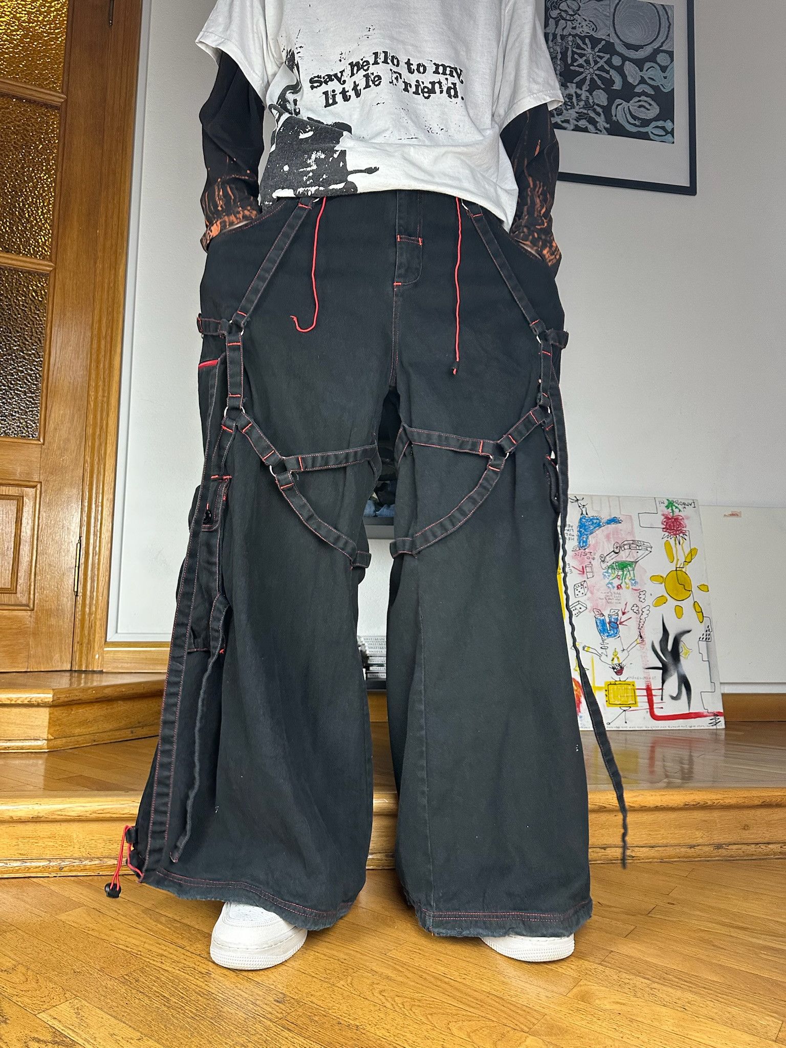 Rare Vintage Criminal Damage Bondage parachute Cargo Pants