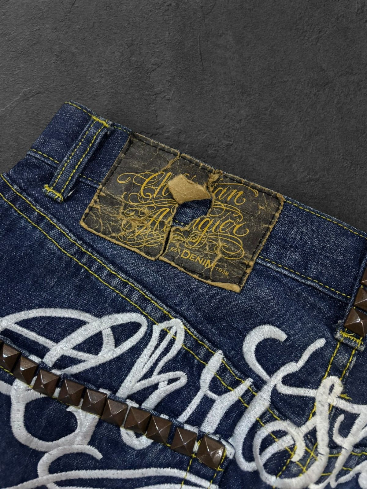 Christian Audigier Vtg Ed Hardy Christian Audigier Embroidered Studded Jeans Size US 32 / EU 48 - 12 Thumbnail