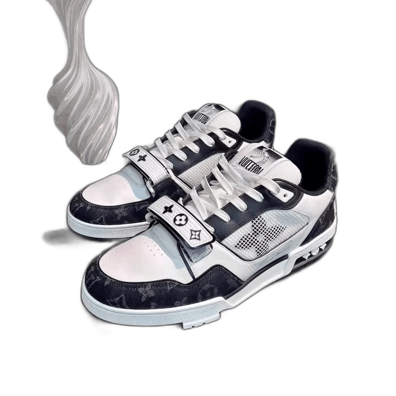 Louis Vuitton Black and White Velcro Trainer Sneakers-yf Size US 10.5 / EU 43-44 - 1 Thumbnail