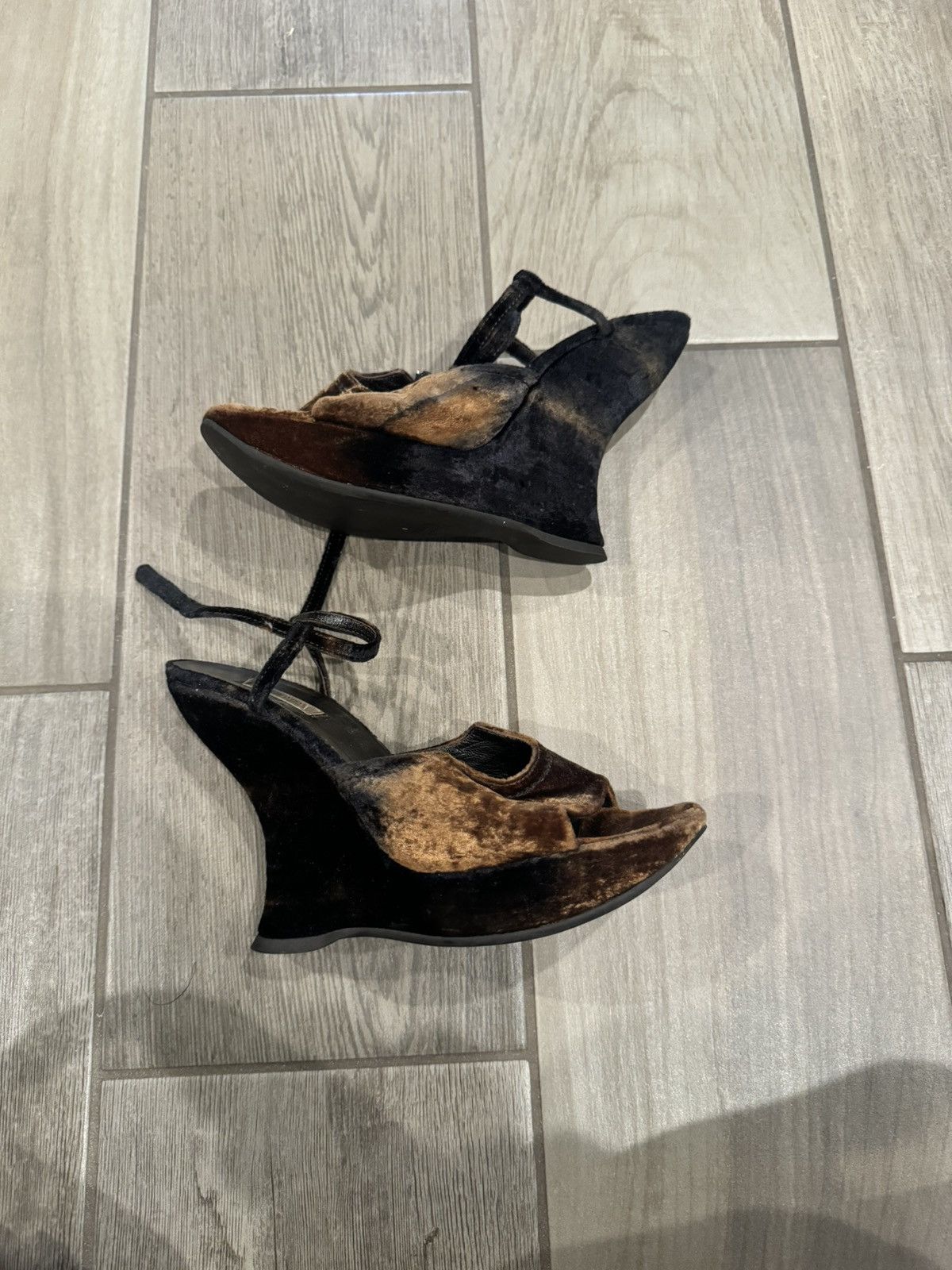 Prada Velvet Prada Wedges Size US 7 / IT 37 - 1 Thumbnail