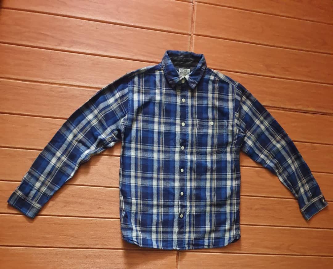Japanese Brand Espeara checkered blue Japanese style chambray flannel Size US M / EU 48-50 / 2 - 6 Thumbnail