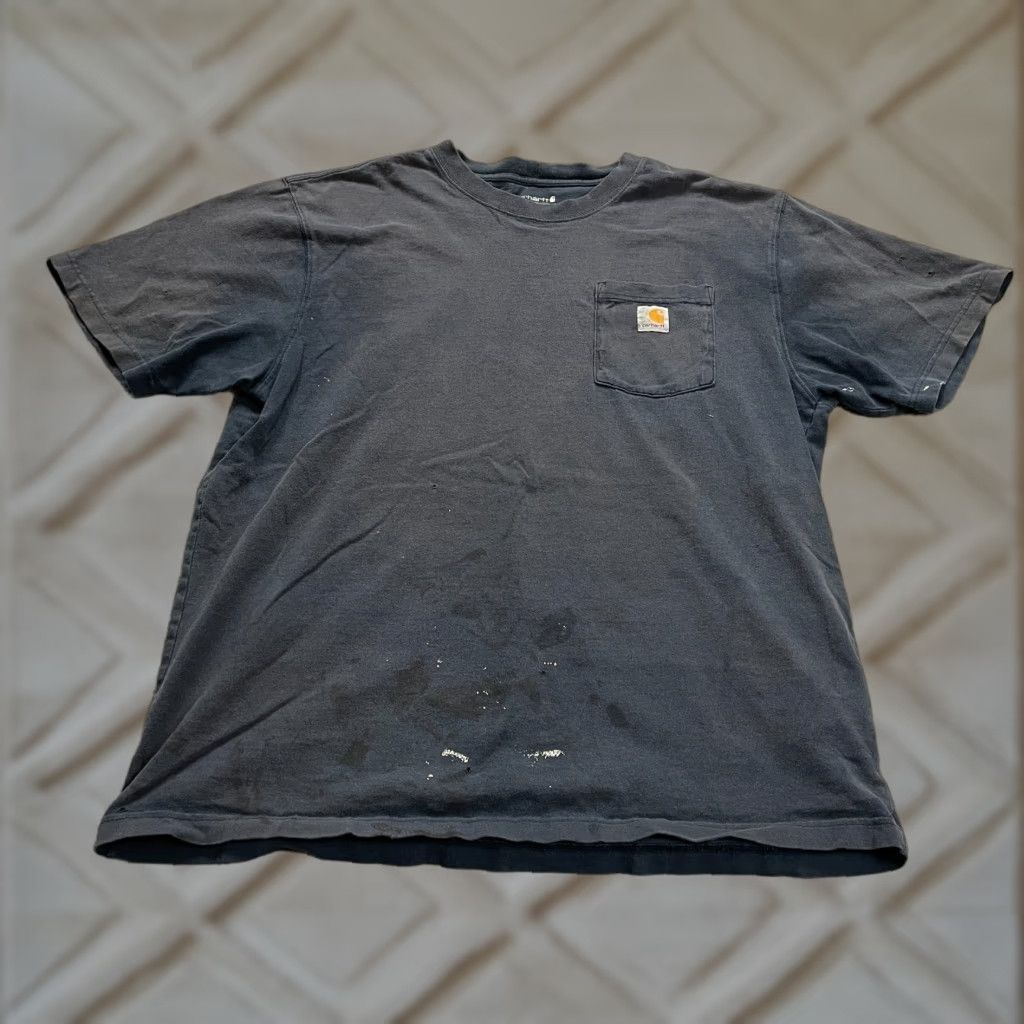 Carhartt VINTAGE Carhartt K87 Loose Shirt Men L Blue Crew Neck Cotton Pocket Tee 90s Outdoor Mens Size US L / EU 52-54 / 3 - 1 Thumbnail