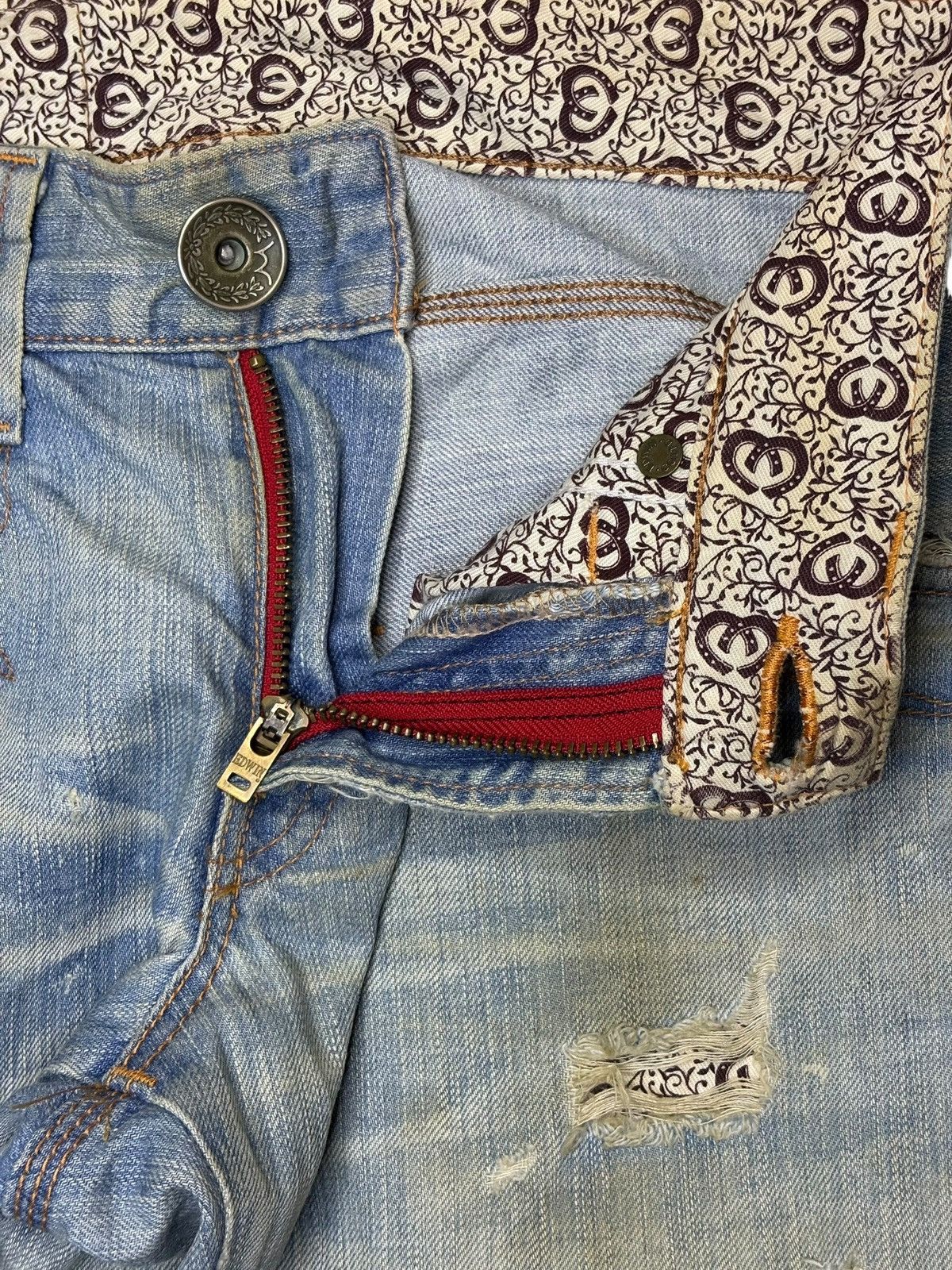 Edwin Vintage Japanese Edwin Mud Wash Distressed Loose Jeans Size US 28 / EU 44 - 10 Thumbnail