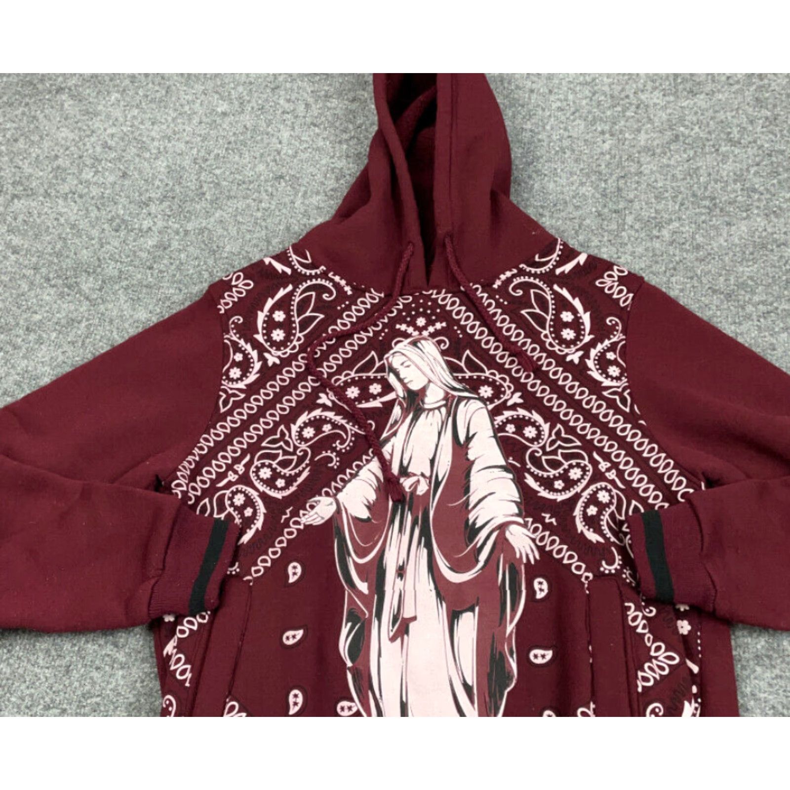 Etro VINTAGE Oldies 1940 Religious Hoodie Sweatshirt Men Small Red 90s Mary Guadalupe Graphic Print Size US S / EU 44-46 / 1 - 5 Thumbnail