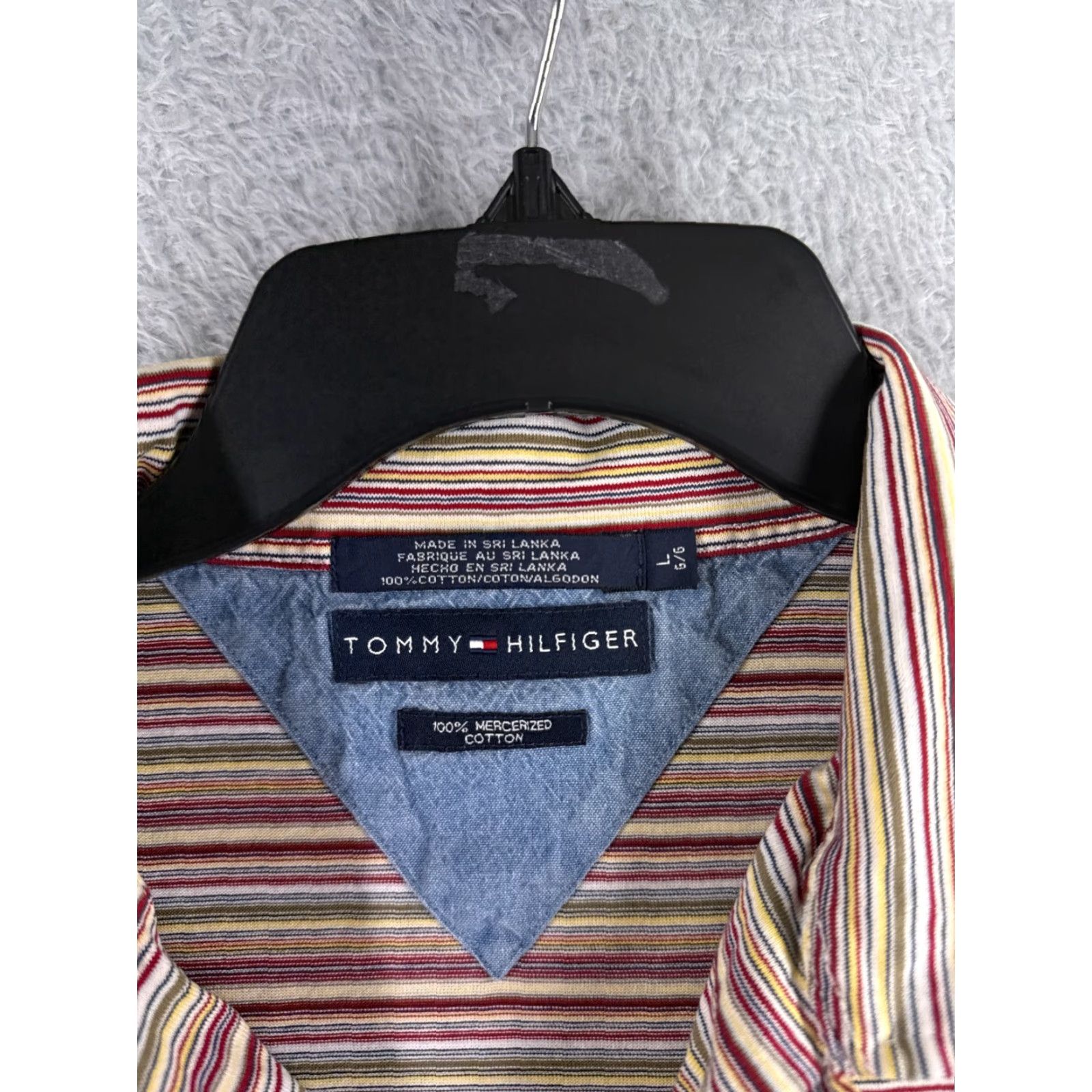 Tommy Hilfiger Tommy Hilfiger Polo Shirt Men Large Red Green Striped Mercerized Cotton Knit Shirt Polo Regular Mens Short Sleeve Casual Size US L / EU 52-54 / 3 - 6 Thumbnail