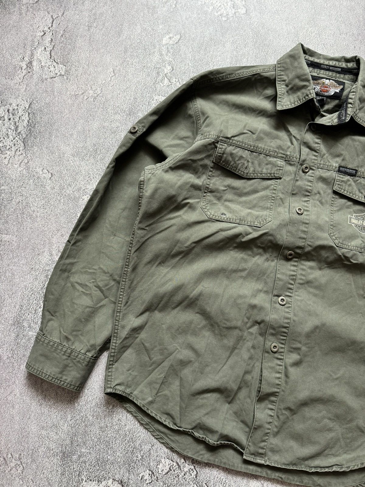Harley Davidson × Vintage Harley Davidson XL logo ride free shirt button up long sleev Size US XL / EU 56 / 4 - 10 Thumbnail