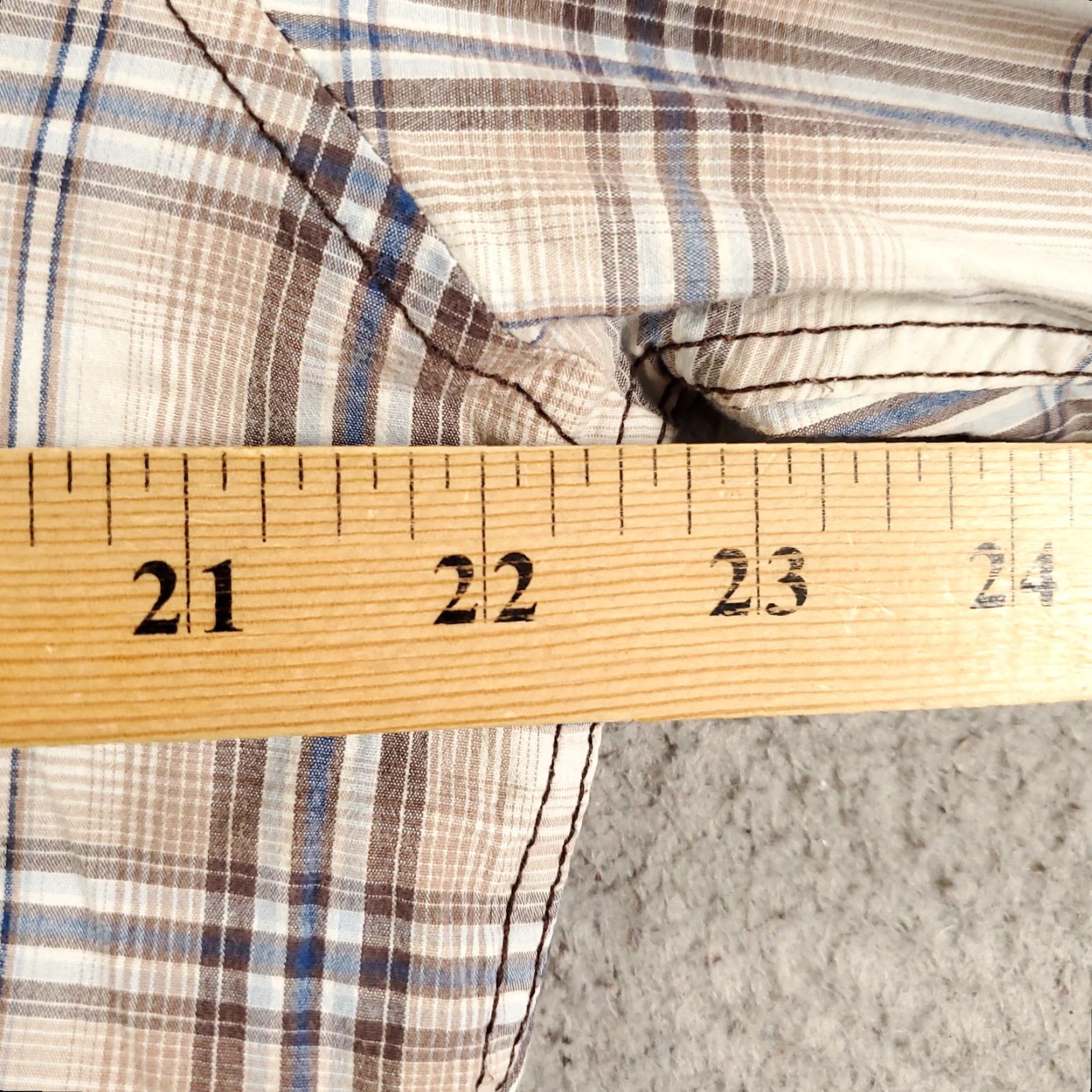 Vintage 7 Diamonds Shirt Mens XL Blue White Brown Plaid Button Up Long Sleeve Cotton Size US XL / EU 56 / 4 - 6 Thumbnail