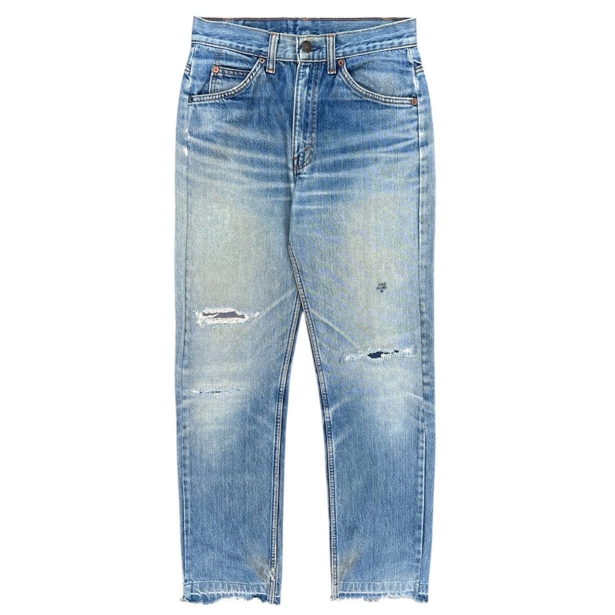 Vintage 80s Levi's 505 Orange Tab Distressed Denim Pants