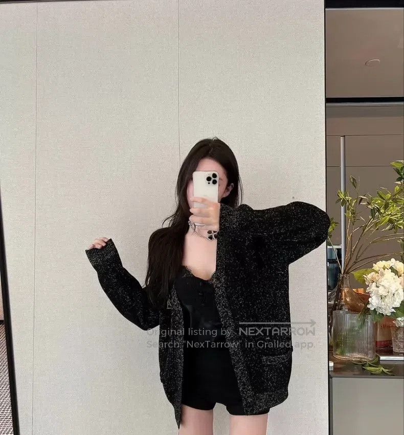 Saint Laurent Paris Saint Laurent Paris Black Silver Starry Sweater Cardigan Size US XS / EU 42 / 0 - 4 Thumbnail