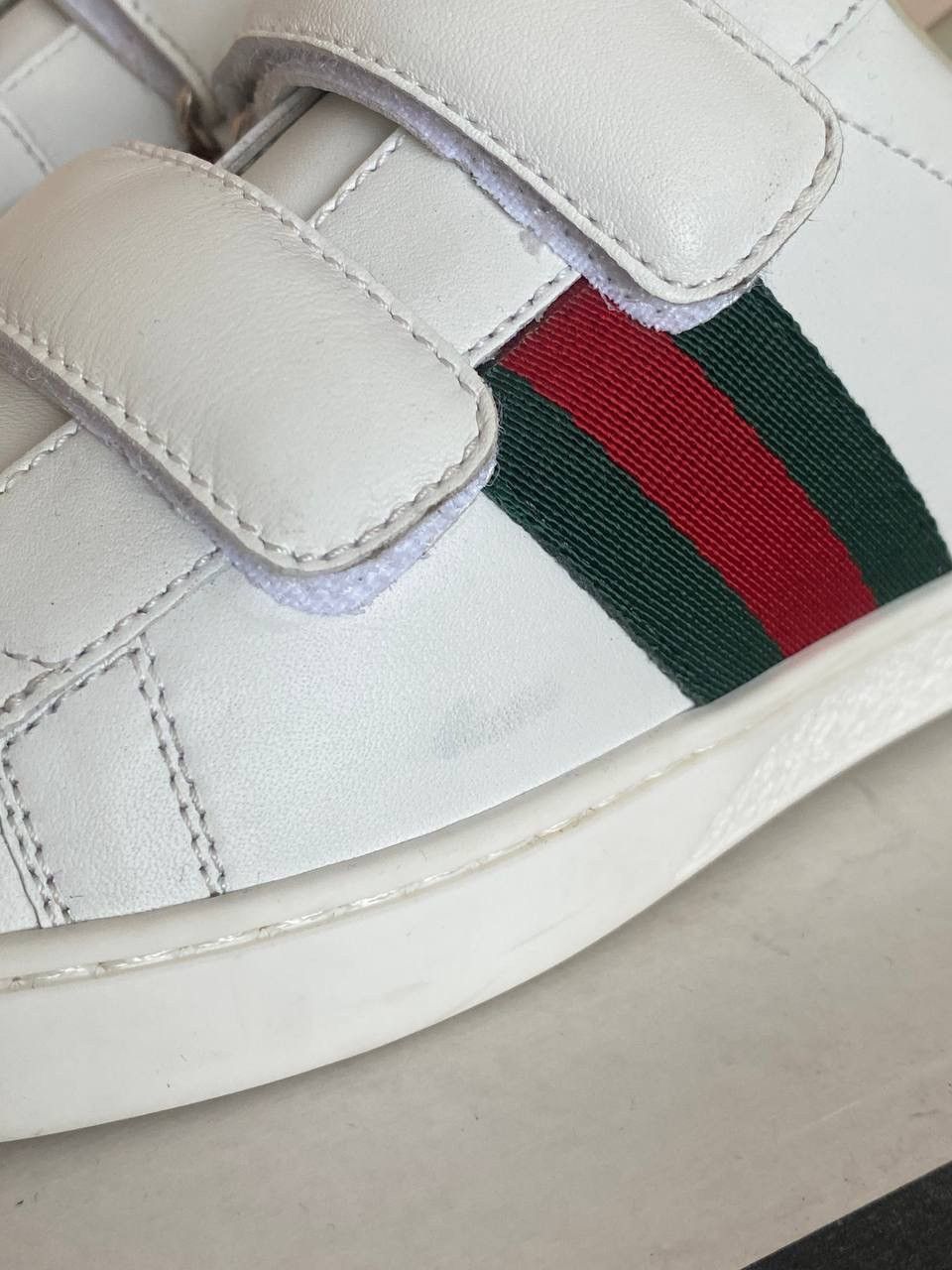 Gucci Gucci Kids ACE Leather Velcro Sneakers Size US 5 / EU 37 - 4 Thumbnail
