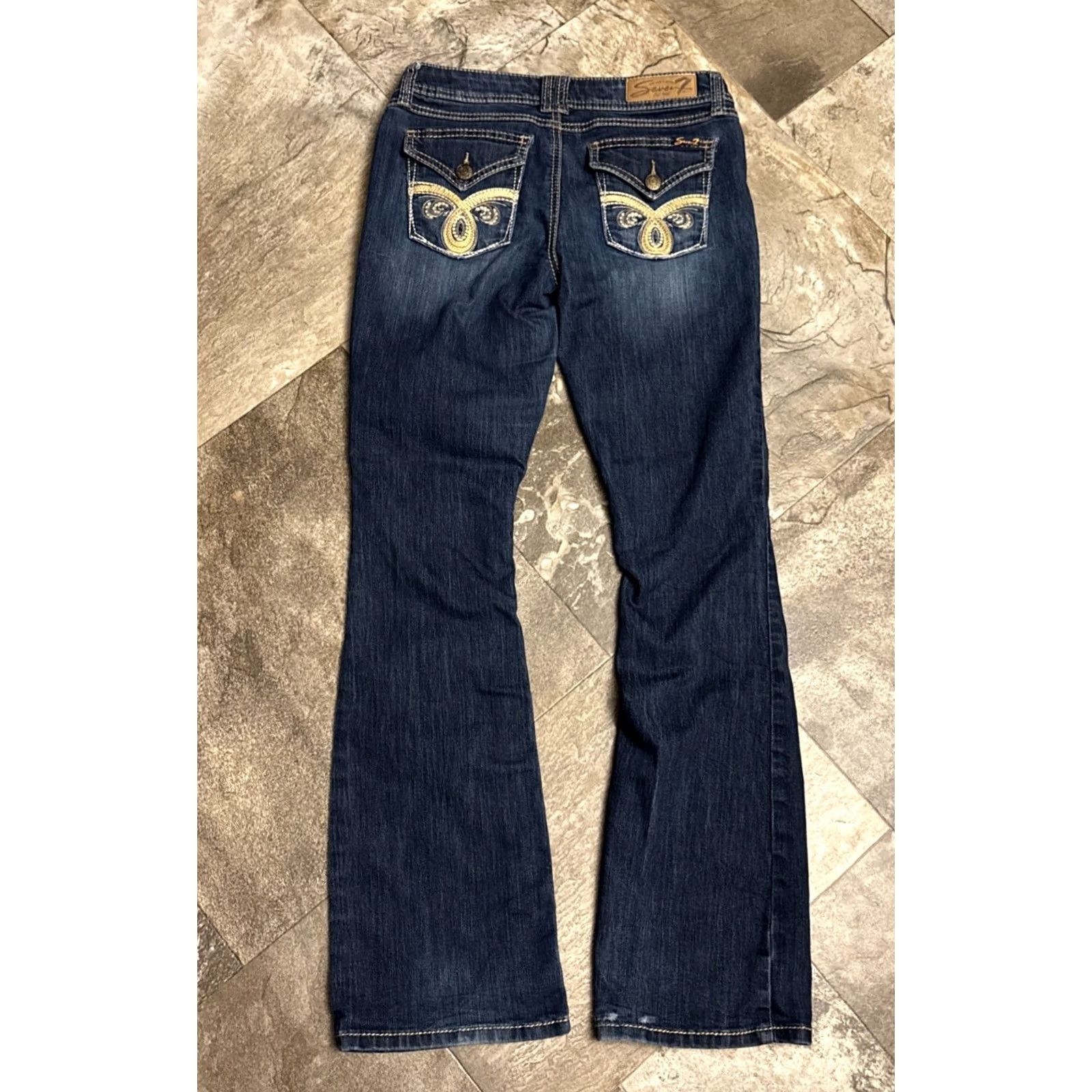 Vintage Seven7 Jeans Bootcut Denim 5-Pocket Stretch Blue 30x32 Womens Size 6 Regular Sit Rise 7" Vintage No Size 28" / US 6 / IT 42 - 4 Thumbnail