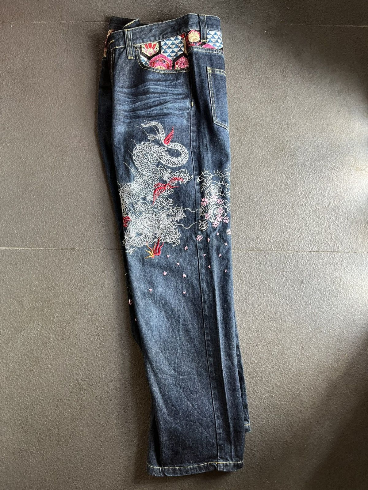 Karakuri Tamashii Vomaine Dragon Embroidery Wide Leg Denim Karakuri Tamashii Size US 32 / EU 48 - 4 Thumbnail