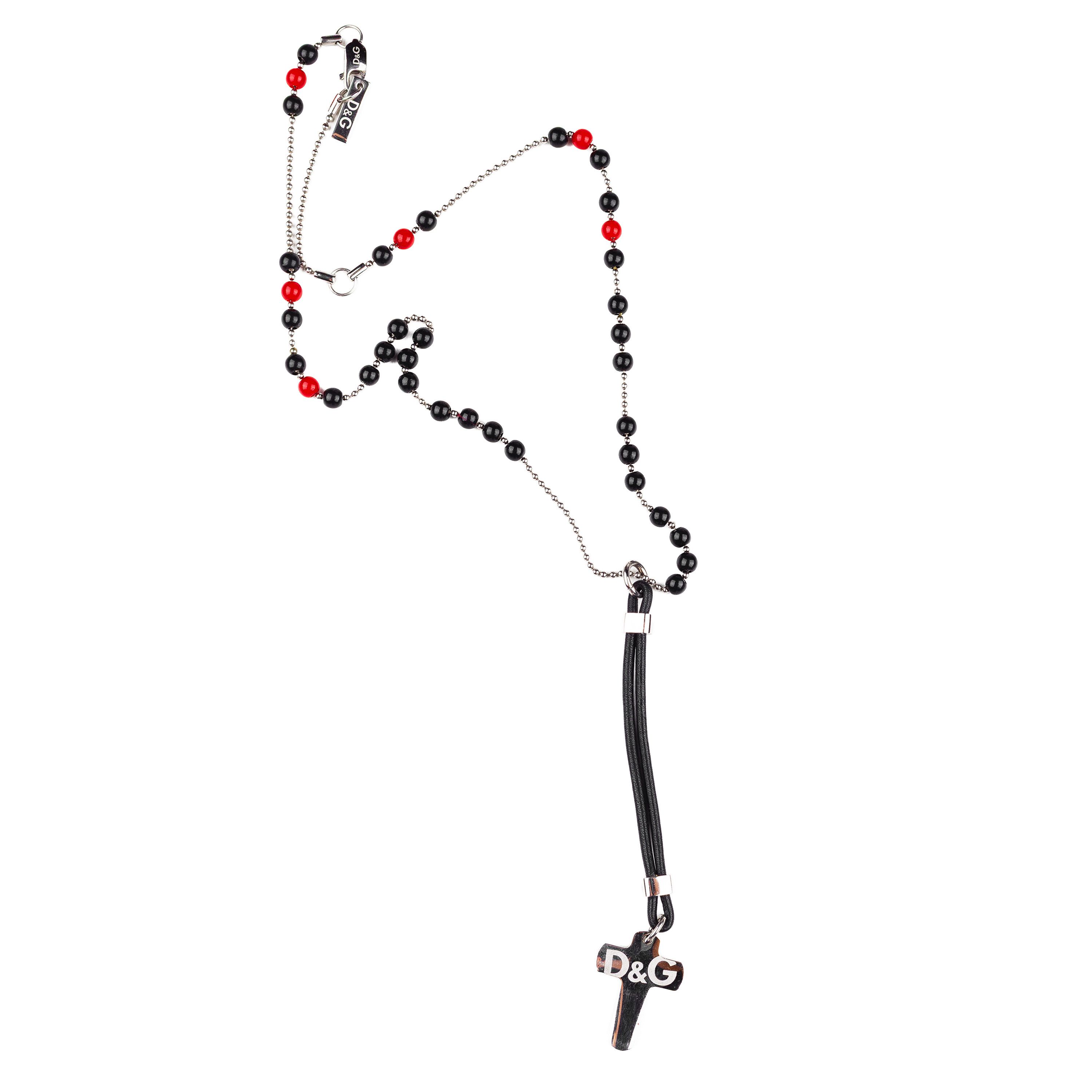 Dolce & Gabbana Dolce & Gabbana Vintage Black/Red Rosary Necklace Size ONE SIZE - 1 Thumbnail