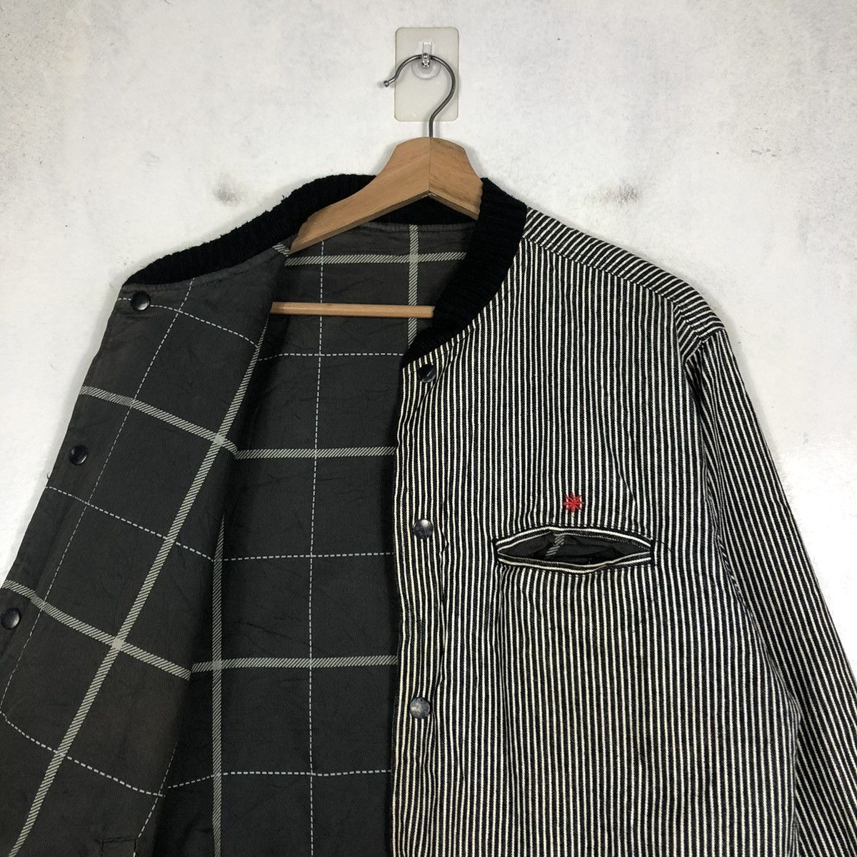 Japanese Brand × Vintage 📌VINTAGE BOMBER JACKET HICKORY OUT OF SIGHT ISSEY MIYAKE Size US M / EU 48-50 / 2 - 14 Thumbnail