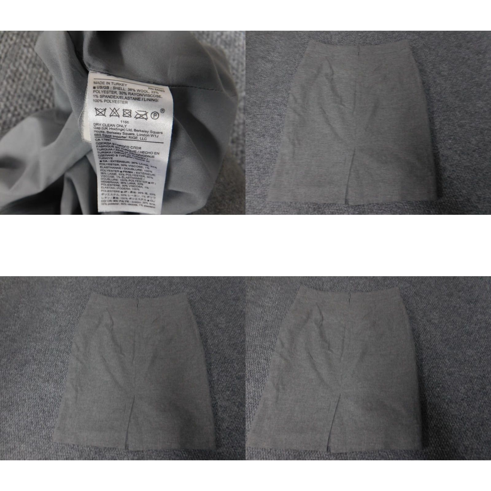 Banana Republic Banana Republic Skirt Womens 0 Gray A-Line Wool Stretch Zip Short Casual Daywear 90s? Size 25" / US 0 / IT 36 - 8 Thumbnail