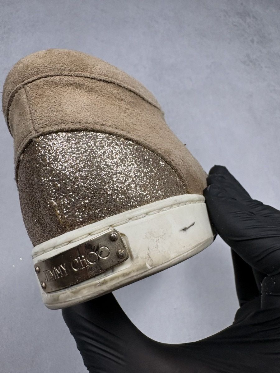 Jimmy Choo Jimmy Choo London Brown Glitter Suede Low Top Sneakers 38 Size US 8 / IT 38 - 23 Thumbnail
