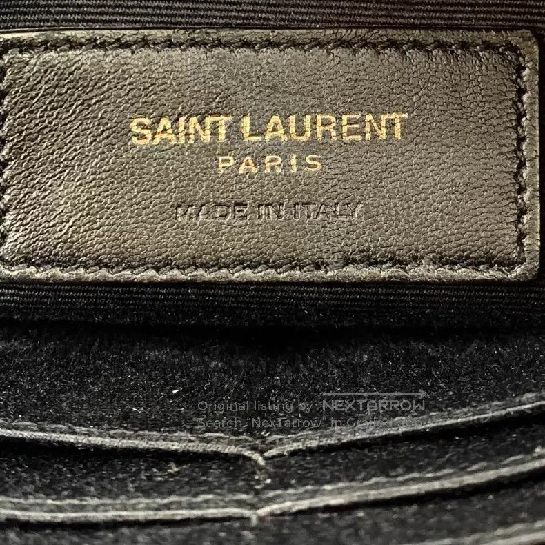Saint Laurent Paris Saint Laurent Paris Black Leather Logo Zipper Closure Hand Size ONE SIZE - 8 Thumbnail