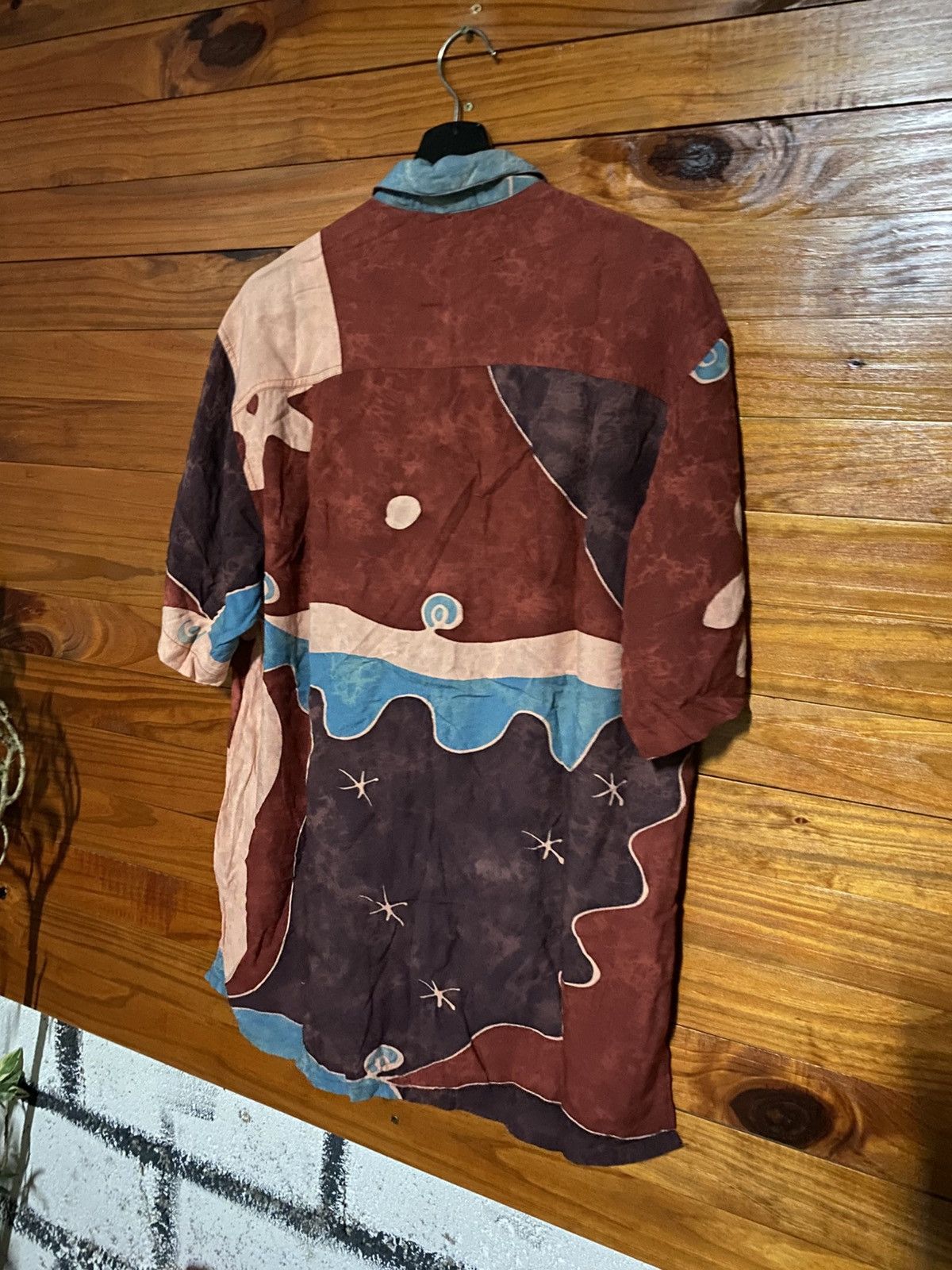 Japanese Brand Season Design Vintage Rayon Shirt – Abstract Art Pattern Size US L / EU 52-54 / 3 - 11 Thumbnail