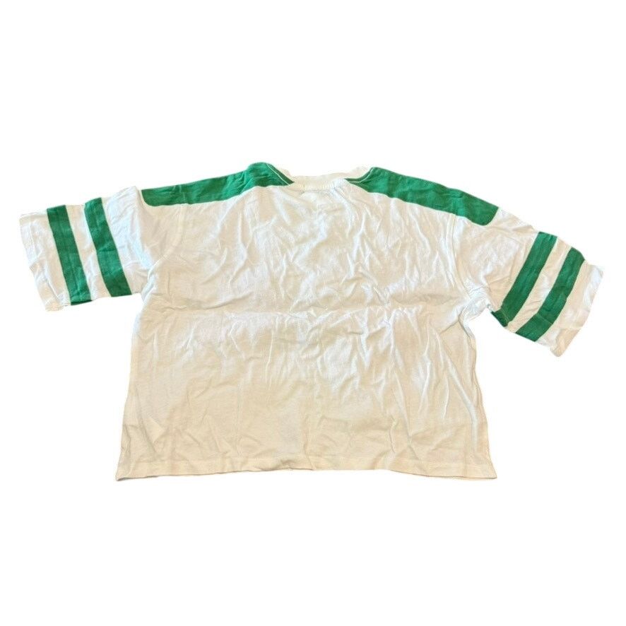 Junk Food Junk Food Eagles Striped Crop Tee in Vintage White & Kelly Size XS / US 0-2 / IT 36-38 - 5 Thumbnail