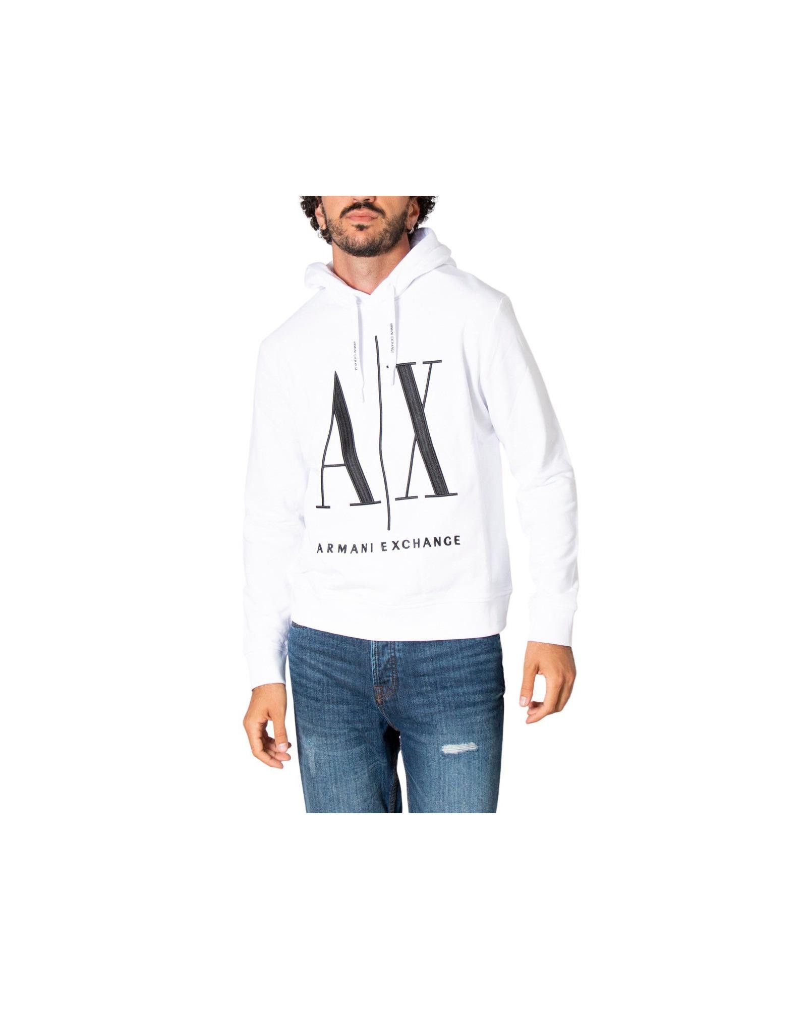 image of Armani Exchange Hooded Sweatshirt With Print in White, Men's (Size 2XL)