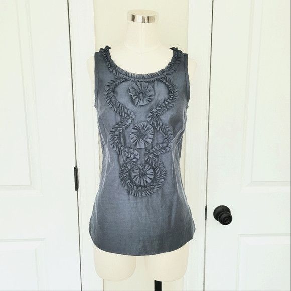 J.Crew Floral Cotton/Silk Embroidered Slvless Blouse Spring Summer Size S / US 4 / IT 40 - 2 Thumbnail