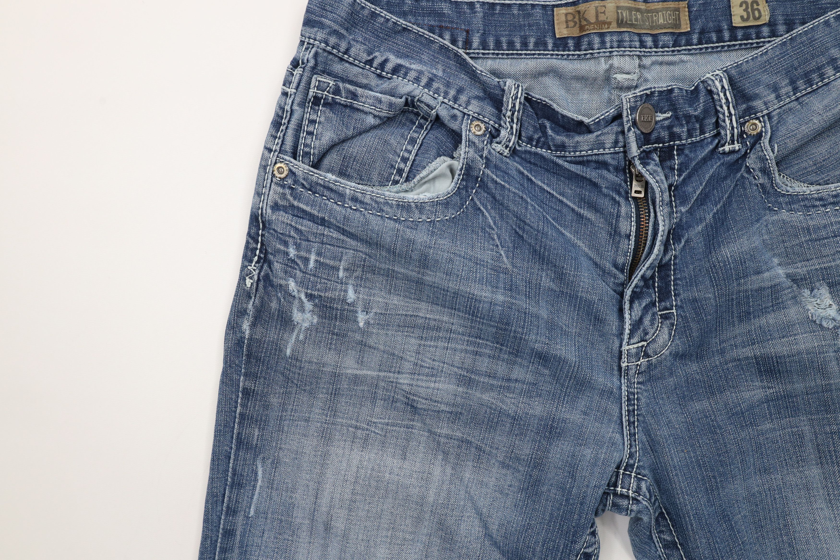 Vintage Buckle BKE Thick Stitch Jake Straight Leg Denim Jeans Blue Size US 36 / EU 52 - 8 Thumbnail