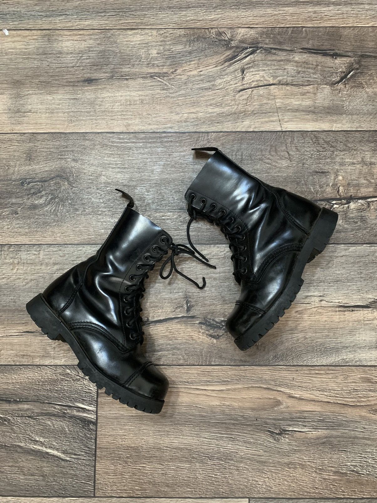 Vintage Bondage London Black Leather New Rock Style Boots