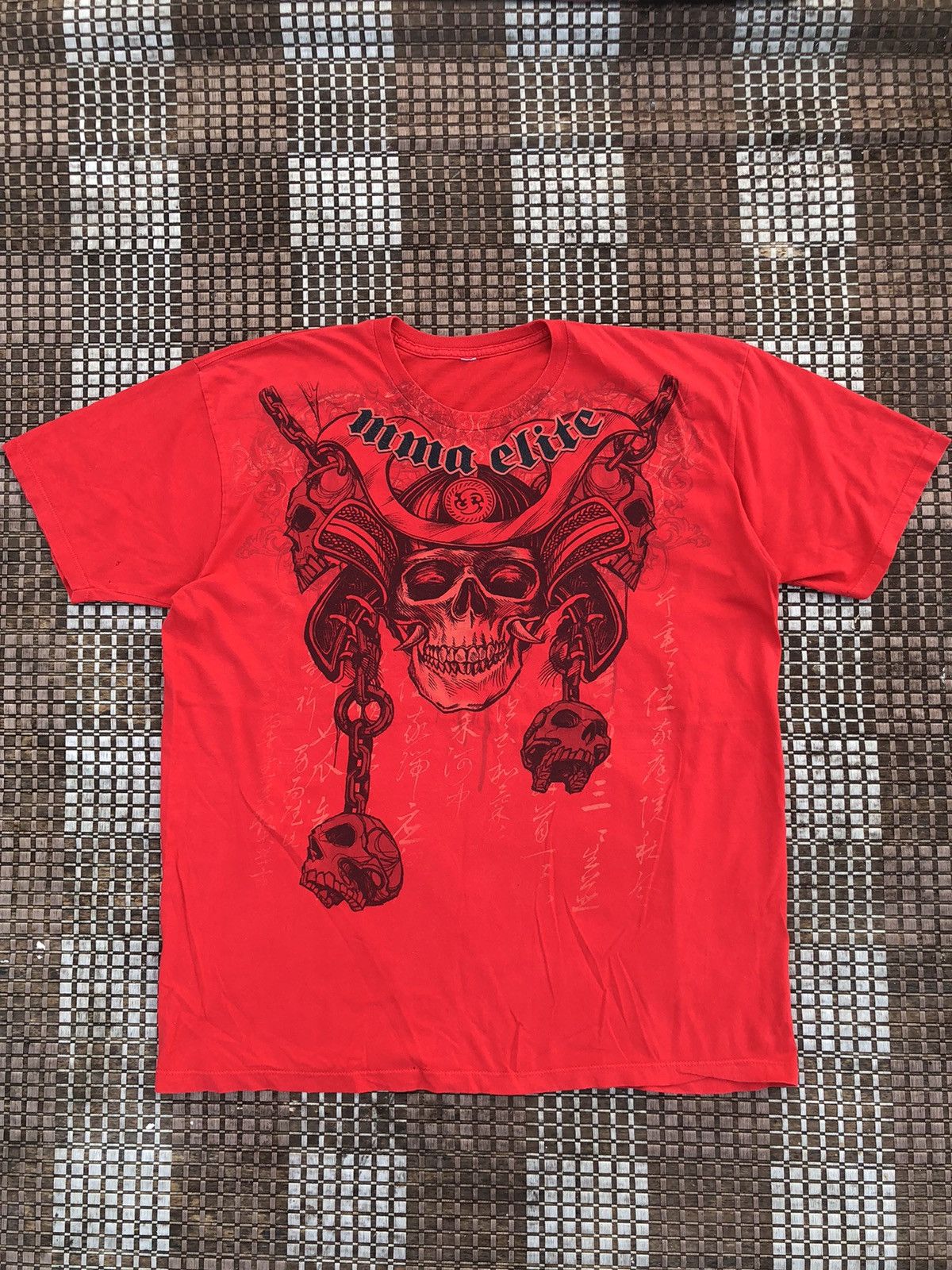 Affliction × Vintage Vintage Y2K MMA ELITE Skulls Affliction Tshirt Size US XL / EU 56 / 4 - 1 Thumbnail