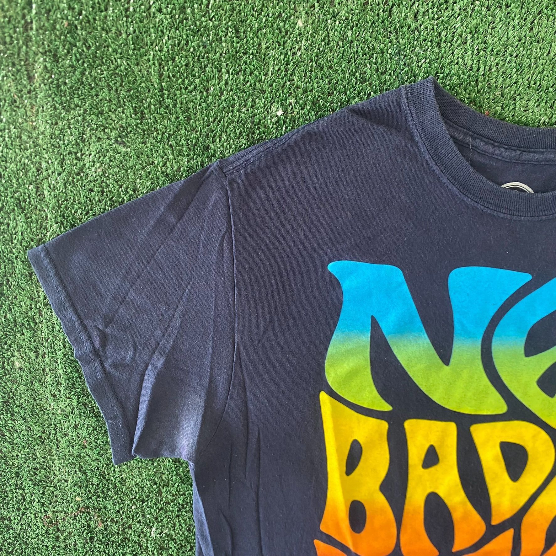 ODM No Bad Vibes Quote T-Shirt Navy Peace Skater Hippie Tee Size US M / EU 48-50 / 2 - 2 Thumbnail
