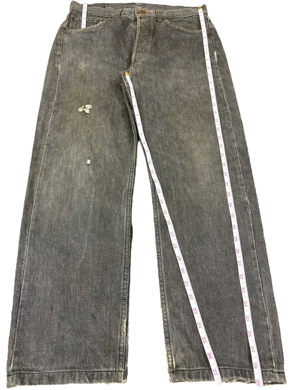 Levi's Vintage 90s Levis 501 Black Distressed Loose Jeans Size US 32 / EU 48 - 12 Thumbnail