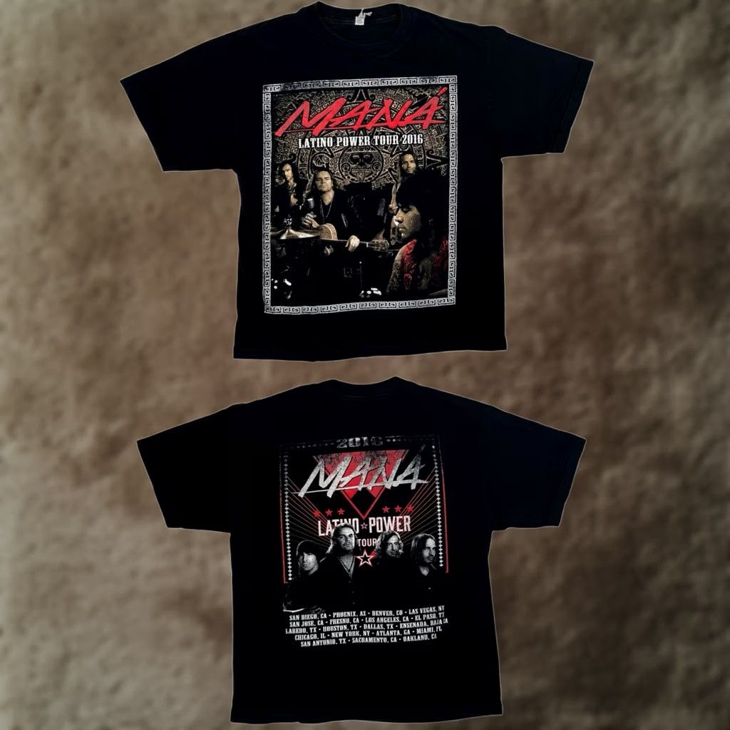 Vintage Mana Band T-Shirt Medium Unbranded Unisex Adults Short Sleeve Black Rock Music 90s Tour Concert 2016 Mens Womens Boys Girls Size US M / EU 48-50 / 2 - 1 Thumbnail