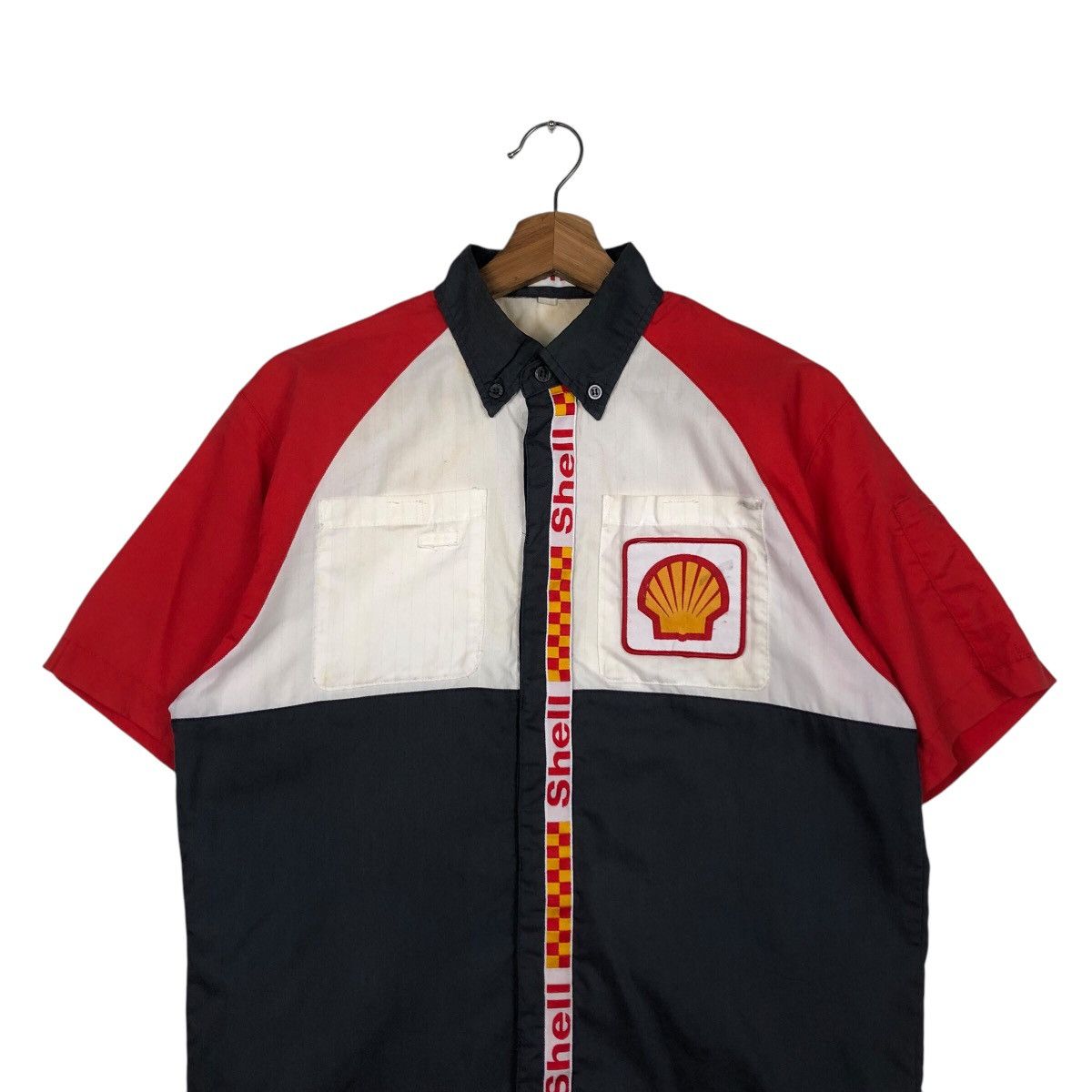 Japanese Brand × Vintage 📌Vintage Worker Shirt Racing Shell Big Logo Rare Style Size US M / EU 48-50 / 2 - 4 Thumbnail