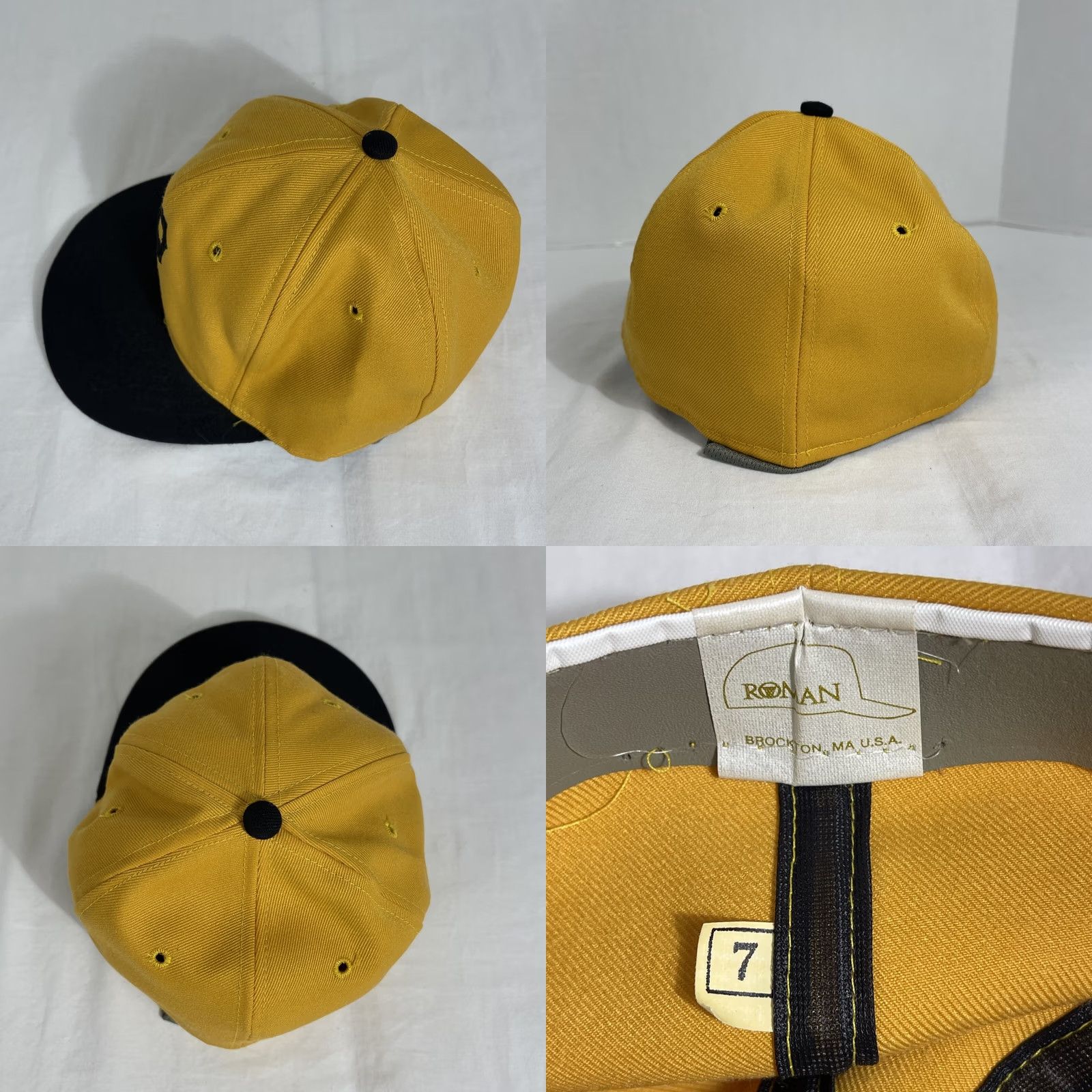 Vintage VINTAGE Pittsburgh Pirates Fitted Hat Sz 7 Roman Cooperstown Collection 80s MLB Shirt Adults 7 Yellow Polyester MIX Snapback Mens Size ONE SIZE - 8 Thumbnail
