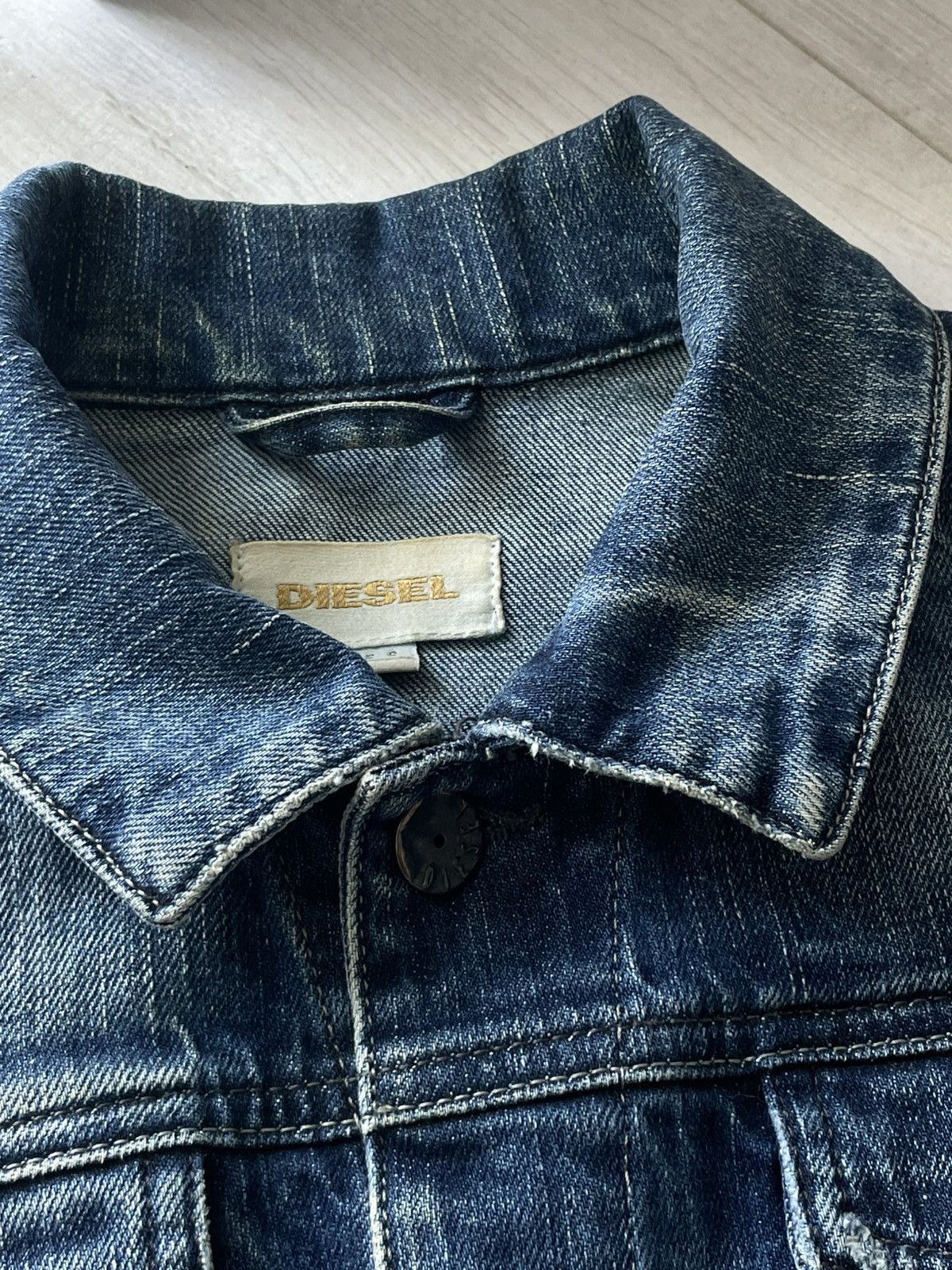 Diesel Vintage Diesel 00’s Denim Distressed Cropped Jacket Faded Size S / US 4 / IT 40 - 10 Thumbnail