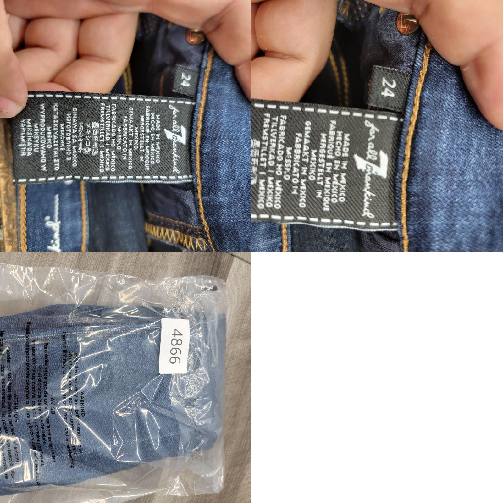 7 For All Mankind 7 For All Mankind Jeans Womens 24 Blue High Waist Ankle Gwenevere Skinny Size 42" / US 20 - 9 Thumbnail