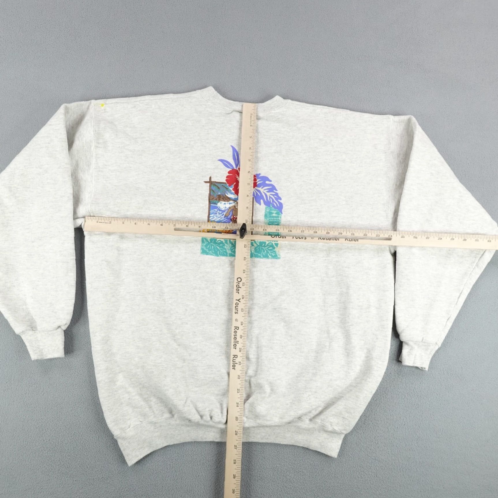 Reyn Spooner Reyn Spooner Sweatshirt Mens Large Gray Surfing Santa Klaus Hawaiian Shirt Pullover Crew Neck Beach Holiday Tropical Logo Mens Size US L / EU 52-54 / 3 - 6 Thumbnail