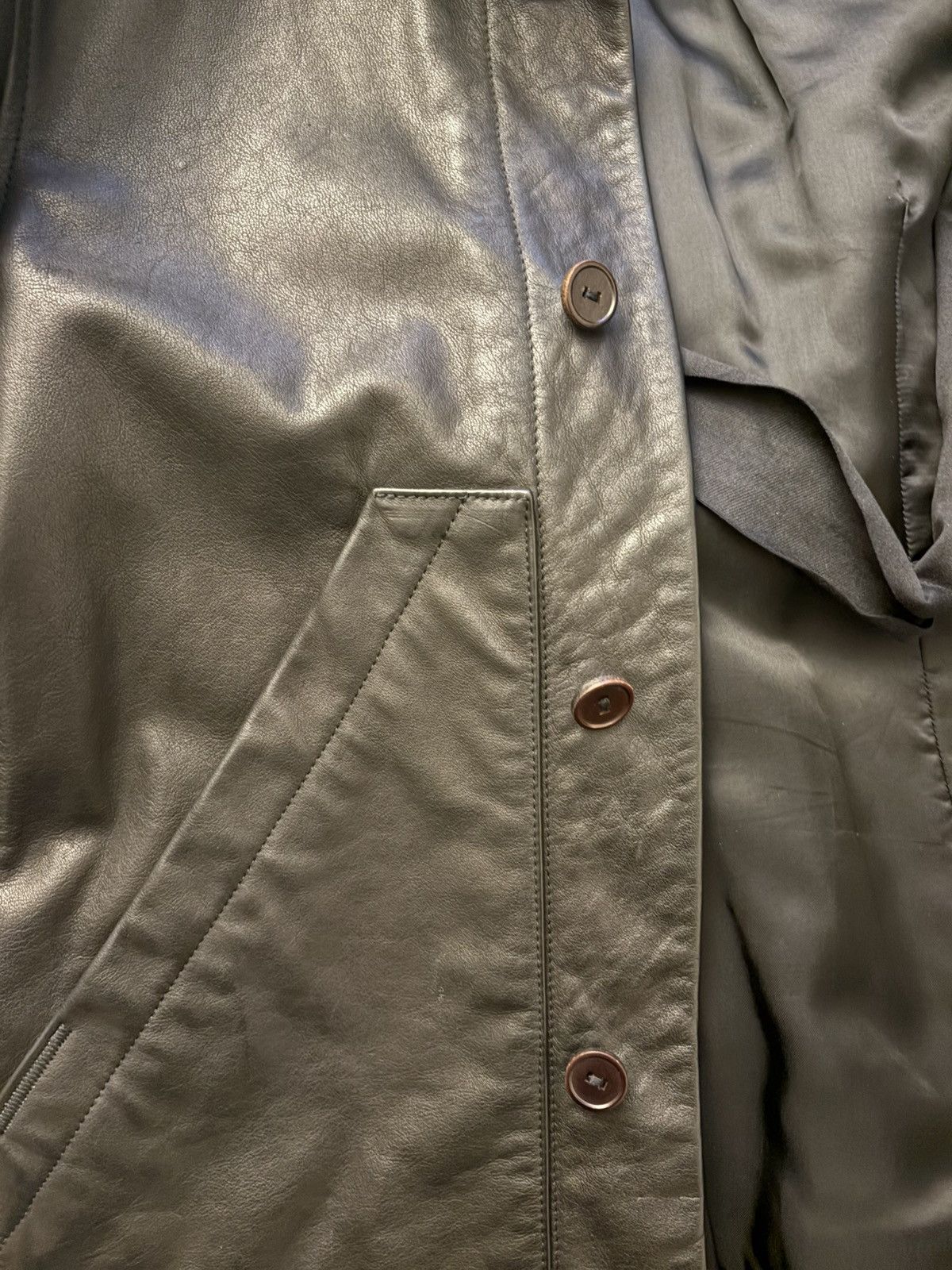 Rick Owens Rick Owens Leather Button Up Jacket Size US S / EU 44-46 / 1 - 4 Thumbnail