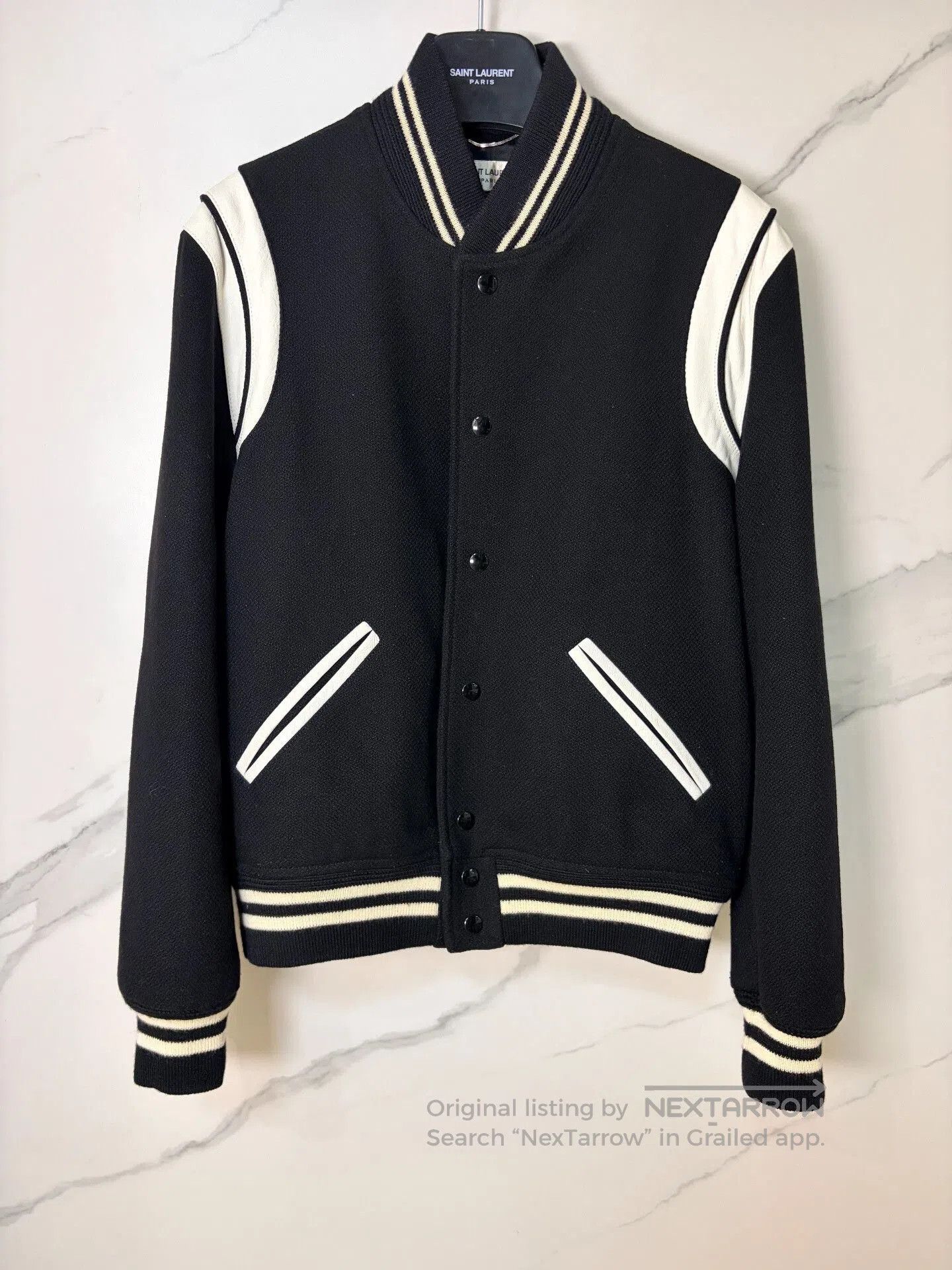 Saint Laurent Paris Saint Laurent Black White Varsity Jacket. Size US M / EU 48-50 / 2 - 1 Thumbnail