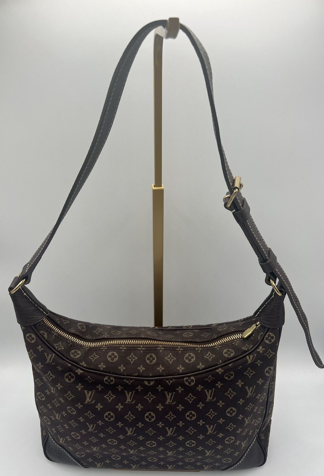 Authentic Louis Vuitton Brown Boulogne Mono Mini Lin Bag, Women's